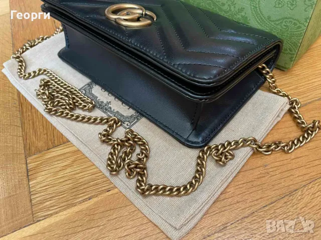 Gucci коженa мини Beloved чанта Гучи Златно Gold GG лого Made in Italy, снимка 7 - Чанти - 38410508