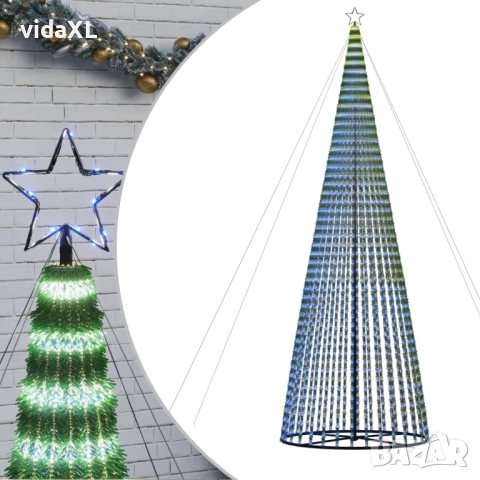 vidaXL Коледна елха светещ конус 1544 LED синя 500 см(SKU:358074)