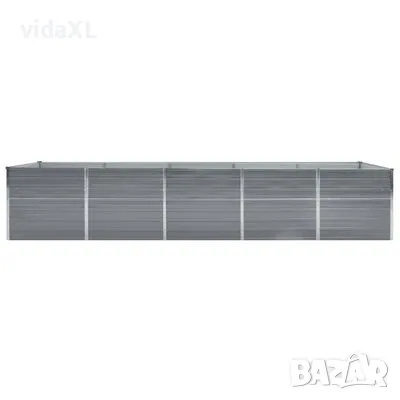 vidaXL Градинска висока леха поцинкована стомана 400x80x45 см сива(SKU:47056), снимка 4 - Други - 49010854