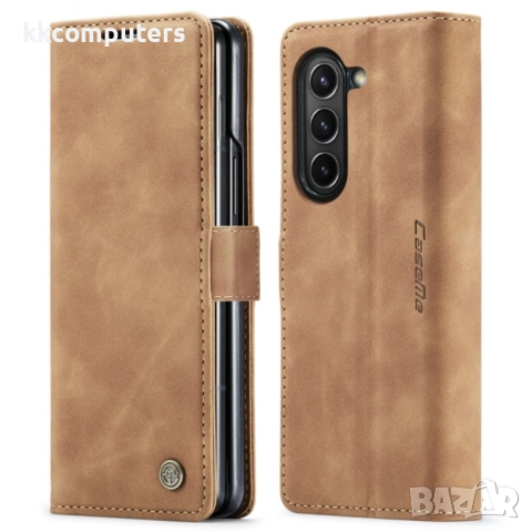 Samsung Galaxy Z Fold5 5G Retro Magnetic Wallet Кожен Калъф и Протектор
