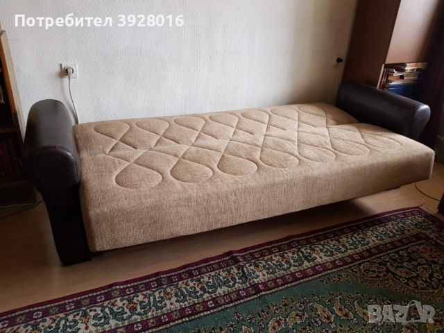 Разтегателен диван клик-кларк с подракла и подлакътници еко кожа, снимка 2 - Дивани и мека мебел - 52489099