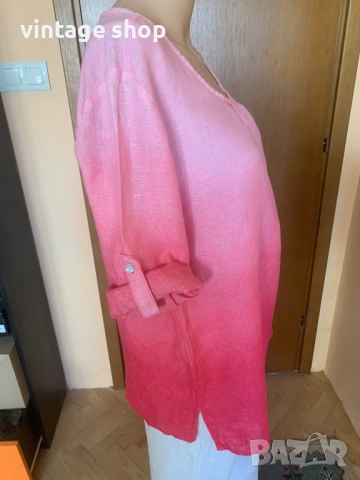 Ленена блуза омбре Charles Vögele , размер L, снимка 4 - Блузи с дълъг ръкав и пуловери - 53849710