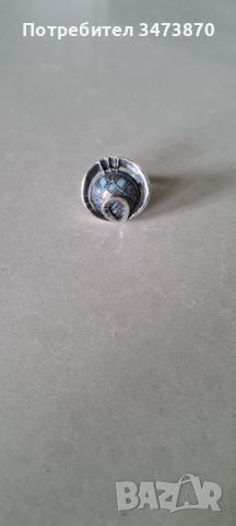 Сребърен пръстен с керамика , снимка 2 - Пръстени - 45957648