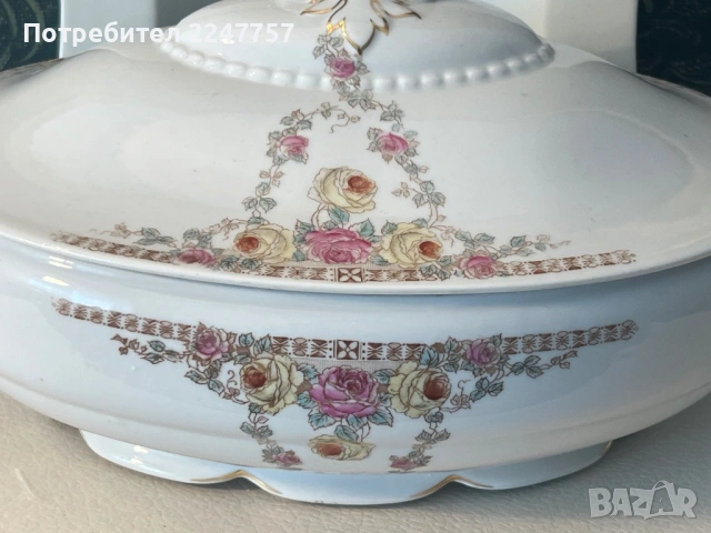 Терин с квадратна чиния порцелан, снимка 3 - Антикварни и старинни предмети - 54179609