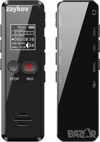 Цифров диктофон Tschisen, подобрен аудио диктофон с едно докосване, 64G 1536Kbps HD