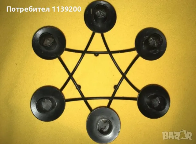 Метален свещник хексаграм