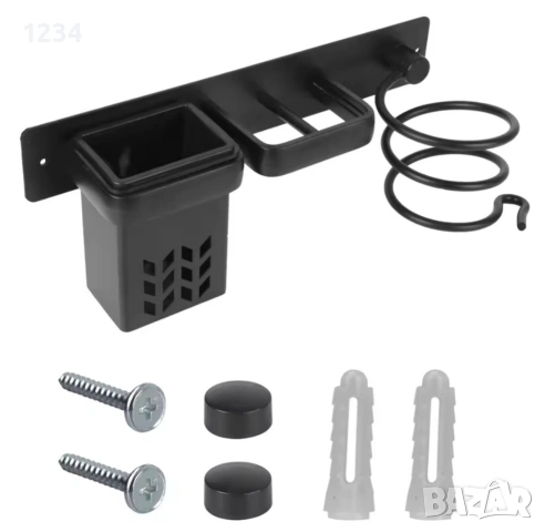 Стенна поставка органайзер за сешоар и преса за коса