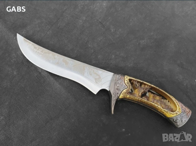 Колекционерски ловен нож с поставка-два модела, снимка 3 - Ножове - 50673139