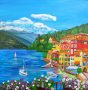 Езерото Комо, Италия -авторска картина , снимка 1 - Картини - 45062222