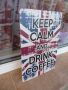 Метална табела кафе Keep Calm and Drink Coffee Англия надпис, снимка 2