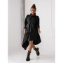 Черна асиметрична рокля с ципове  , снимка 1