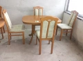 Комплект масивна разтегателна маса с 4 стола, снимка 2