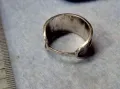 СТИЛНО АРТ ОРНАМЕНТИРАН СРЕБЪРЕН ПРЪСТЕН ЛАКИРАНО СРЕБРО ВИСОКА ПРОБА РЪЧНА ДИЗАЙНЕРСКА РАБОТА 46796, снимка 4
