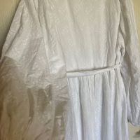 Нова дълга елегантна бяла 100% памук памучна рокля ажурена ажур дантела за бременни фотосесия , снимка 6 - Рокли - 45888347