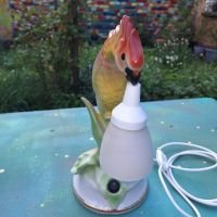 Ретро порцеланов папагал - лампа, снимка 2 - Антикварни и старинни предмети - 45161939