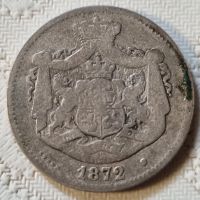 Сребърна монета 2 LEI 1872 Кралство Румъния , снимка 1 - Нумизматика и бонистика - 45768433