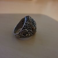 Османски военен Сребърен пръстен 925, снимка 3 - Антикварни и старинни предмети - 45845524