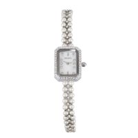 Дамски часовник  комплект с гривна бял/сребрист, снимка 2 - Дамски - 45544083