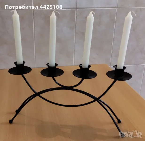 Настолен свещник от ковано желязо , снимка 1