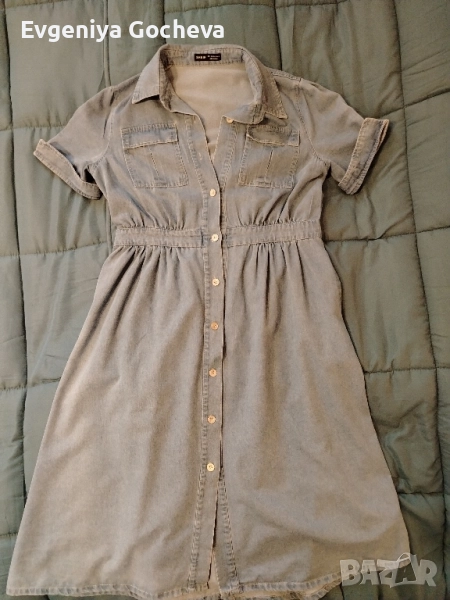 светлосиня дънкова рокля размер L, снимка 1