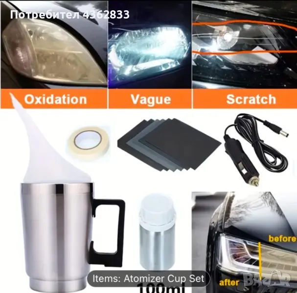 Комплект за химическо полиране на фарове, снимка 1
