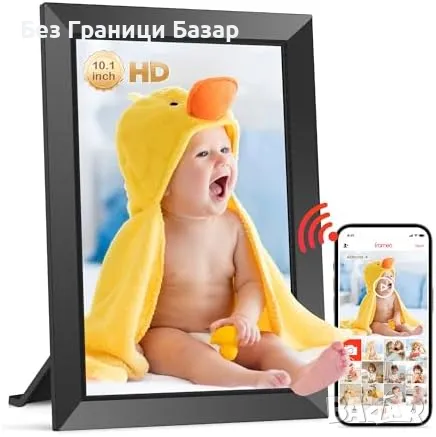 Нова 10.1" Frameo дигитална рамка, WiFi, 32GB, IPS дисплей, моментално споделяне, снимка 1