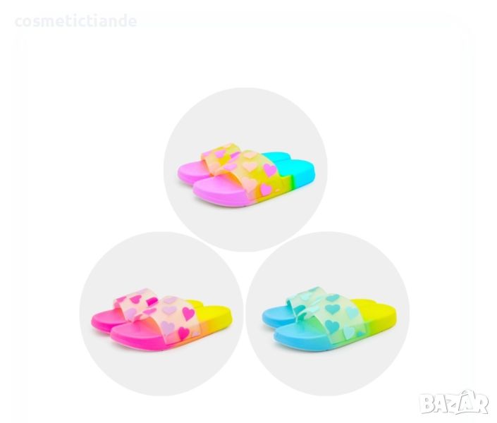 Ярки многоцветни плажни чехли, снимка 1