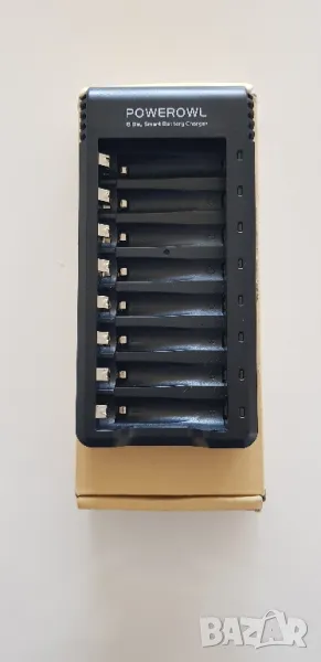 Зарядно устройство за батерии POWEROWL 8 слота AA, AAA, USB, снимка 1