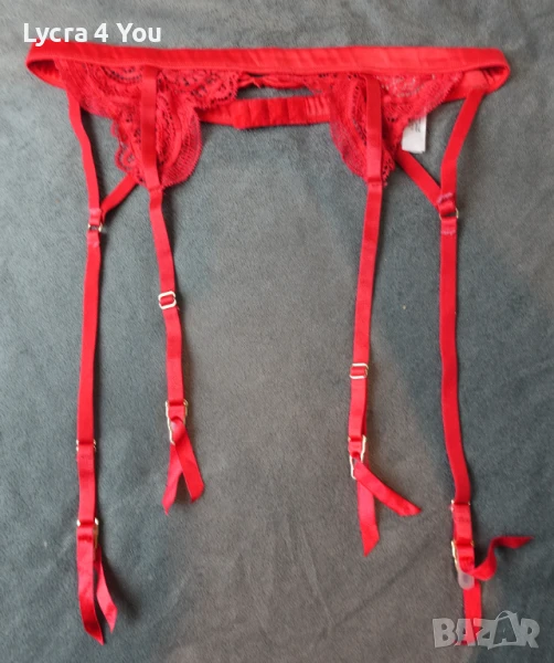 Secret Possessions XS/S луксозен червен колан с жартиери, снимка 1