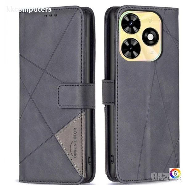 TECNO Spark Go 2024 4G / Spark 20 / Spark 20C / Pop 8 BINFEN COLOR Magnetic Wallet Калъф и Протектор, снимка 1