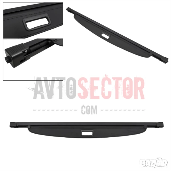 Щора за багажник Mitsubishi Pajero Sport 2008–2016, черна, алуминий и PVC, снимка 1