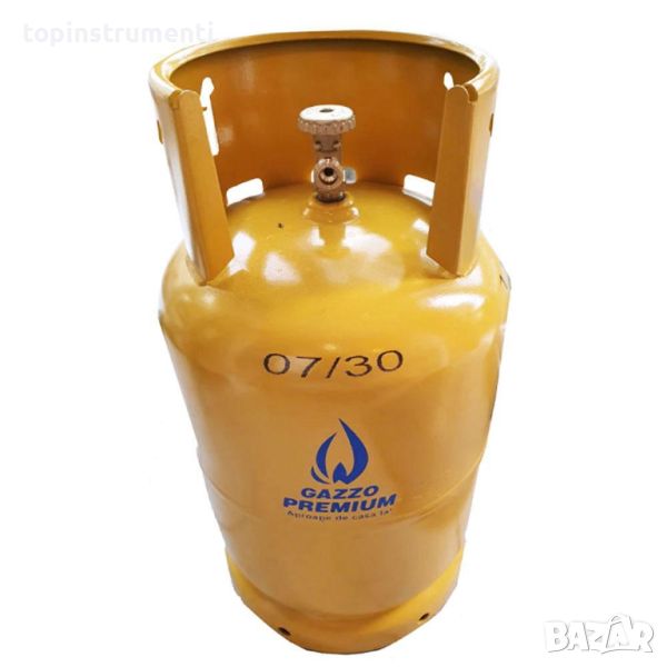 Газова бутилка 26л. 12.5кг. с ъглов кран, GAZZO Premium, снимка 1