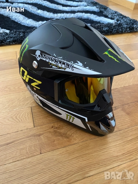 Кросова каска MONSTER, Full Face, DOT, Размер: M -Вело, Мото, Скутер, снимка 1
