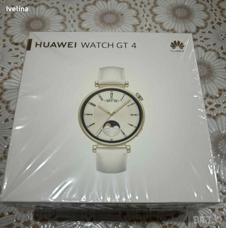  HUAWEI WATCH GT 4 WHITE White Leather Strap 41 MM. , снимка 1