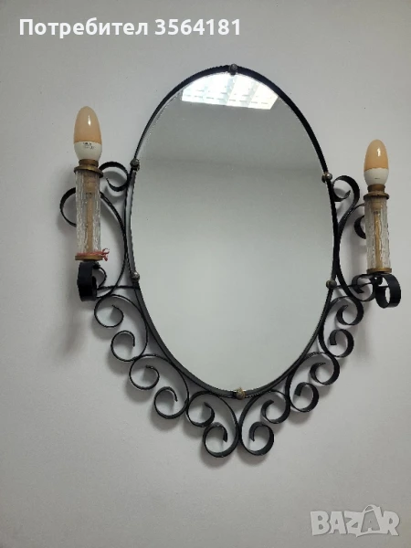 Огледало с рамка от ковано желязо , снимка 1