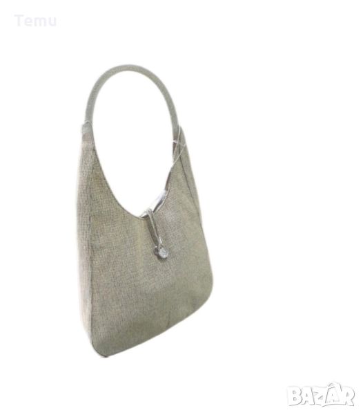 Удобна текстилна дамска чанта за рамо с кристал, снимка 1