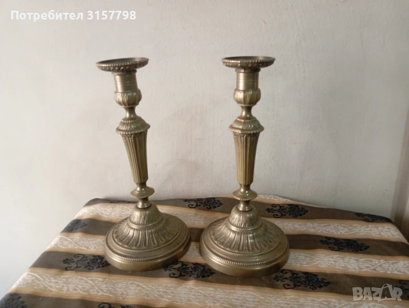 Два барокови свещника комплект, снимка 1