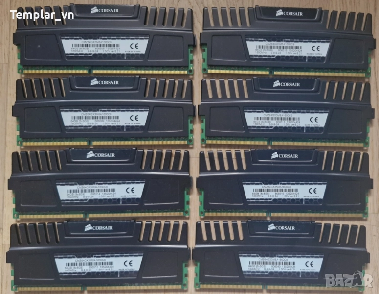 Corsair Vengeance 8 x 8 GB DDR3 1600 PC3 12800, снимка 1