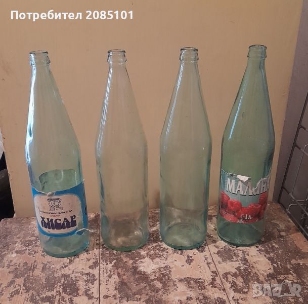 Ретро стъклени бутилки 1L, снимка 1
