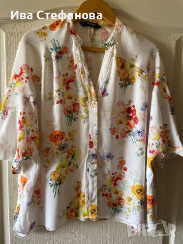 Разкошна нова one size овърсайз  Мароко елегантна риза zara Zara Зара цветя 100 % вискоза , снимка 1 - Ризи - 45683149