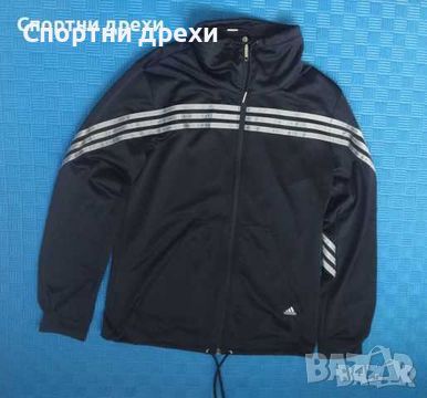 Черно горнище Adidas в отлично състояние (М) 100% полиестер, снимка 2 - Спортни дрехи, екипи - 45808747