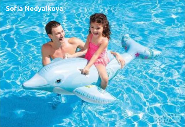 Детски надуваем делфин за езда Intex, снимка 3 - Надуваеми играчки - 46279320