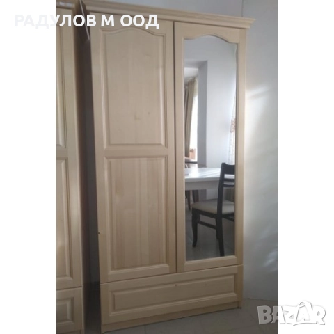 Гардероб масив чам двукрилен 90*180 см с едно чекмедже / 30537, снимка 3 - Гардероби - 52009353