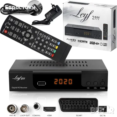 Hd-line LEYF2111 - DVB T2 цифров наземен декодер, ТВ приемник, Full HD 1080p, снимка 1 - Приемници и антени - 46930244