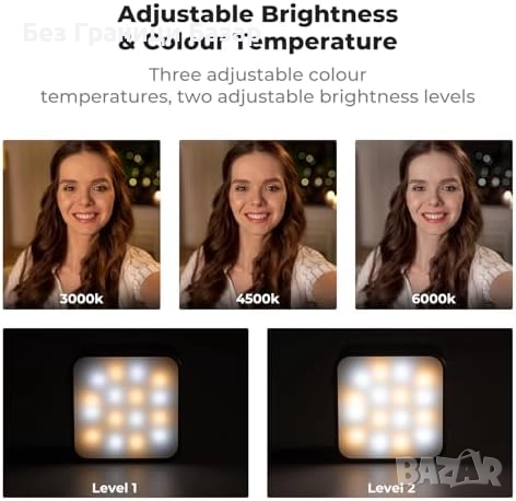 Нова Компактна магнитна видео лампа с Type-C заряд за DJI Pocket 3, снимка 3 - Чанти, стативи, аксесоари - 51761387