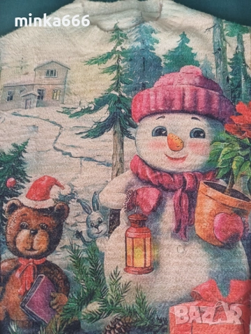 Коледен вълнен пуловер., снимка 3 - Блузи с дълъг ръкав и пуловери - 52451589