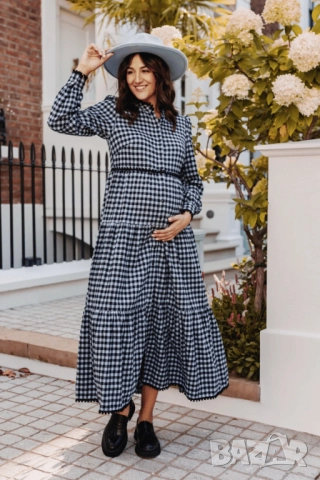 Карирана рокля, снимка 2 - Дрехи за бременни - 52250650