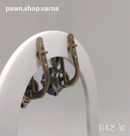 Сребърни обеци с инкрустации – проба 925 | 10,01 гр. - Нови!, снимка 6 - Обеци - 50517192