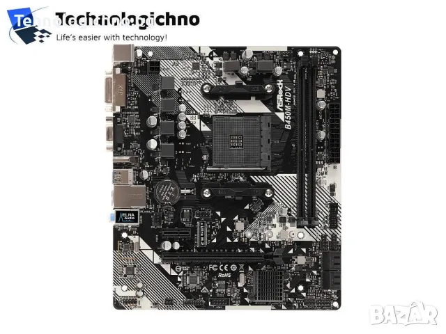 Дънна платка Asrock B450M-HDV DDR4 mATX, снимка 3 - Дънни платки - 47179329