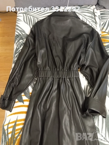 Дамска кожена рокля Zara, M, снимка 2 - Рокли - 52771628